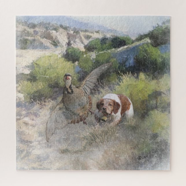 Brittany Spanisch Jagdchukar-Partridge, Art (Vertikal)