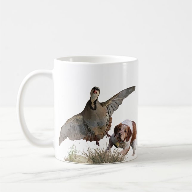 Brittany Spanisch Jagdchukar-Partridge, Art Kaffeetasse (Links)