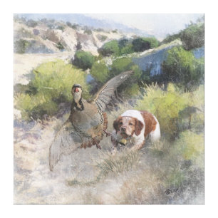 Brittany Spanisch Jagdchukar-Partridge, Art Leinwanddruck