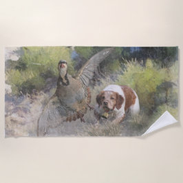 Brittany Spanisch Jagdchukar-Partridge, Art Strandtuch
