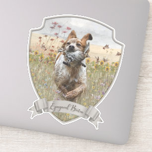 Brittany Spanische Jagdquail , Art Aufkleber