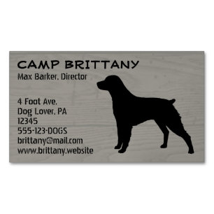 Brittany Spanische Silhouette Hund Rasse Imitate H Magnetische Visitenkarte