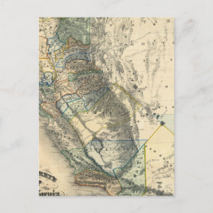Britton and Rey's Map of California Postkarte
