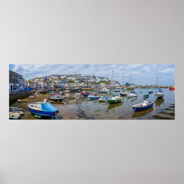 Brixham Harbour Panorama Poster (Vorne)