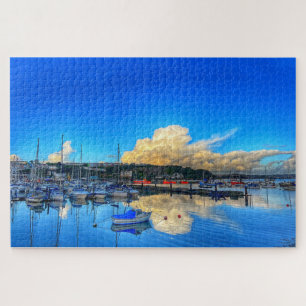 Brixham Reflections: Goldene Wolken & Marina Blick
