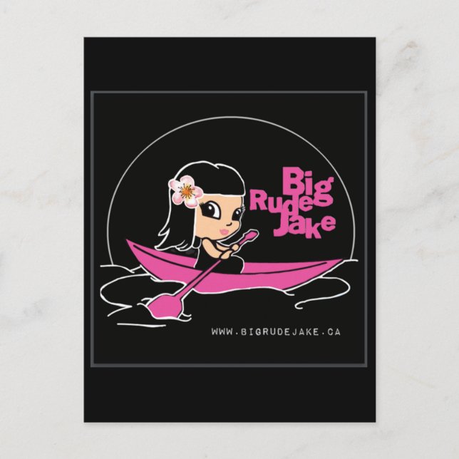 BRJ Pink Canoe Post Card Postkarte (Vorderseite)