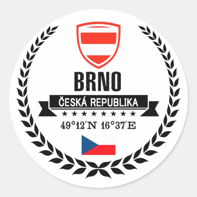 Brno Runder Aufkleber (Vorderseite)