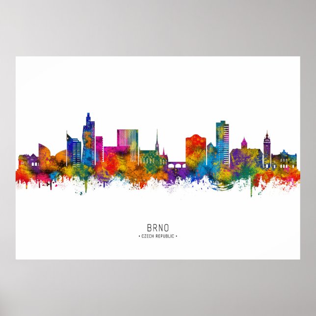 BrnoTschechische Republik Skyline Poster (Vorne)