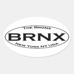BRNX - Das Oval-Logo Bronx New York Ovaler Aufkleber