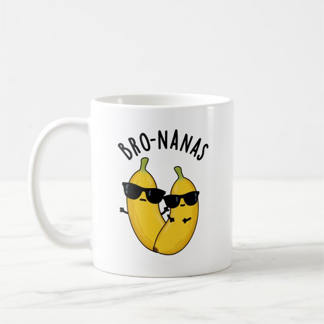 Bro-nanas Funny Fruit Banana Pun Kaffeetasse (Links)