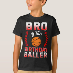 Bro of the Birthday Boy Bysketbyll Bday Celebratio T-Shirt