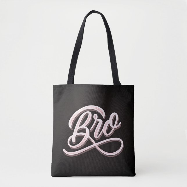 "BRO" Vintage Lettering Tote Tasche (Vorderseite)