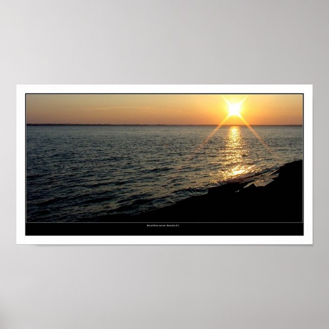 Broad River bei Sonnenuntergang Poster (Vorne)
