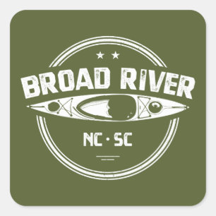 Broad River North Carolina South Carolina Kayaking Quadratischer Aufkleber