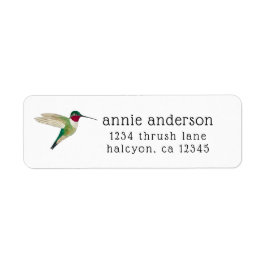 Broad-tails Hummingbird Return Address Label
