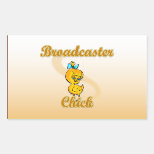 Broadcaster Chick Rechteckiger Aufkleber
