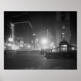 Broadway at Night, 1910. Vintages Foto Poster