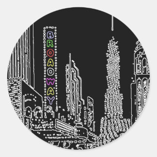 Broadway Bound Runder Aufkleber