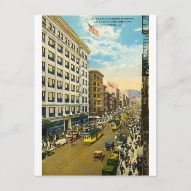 Broadway, Los Angeles 1916 Vintag Postkarte (Vorderseite)