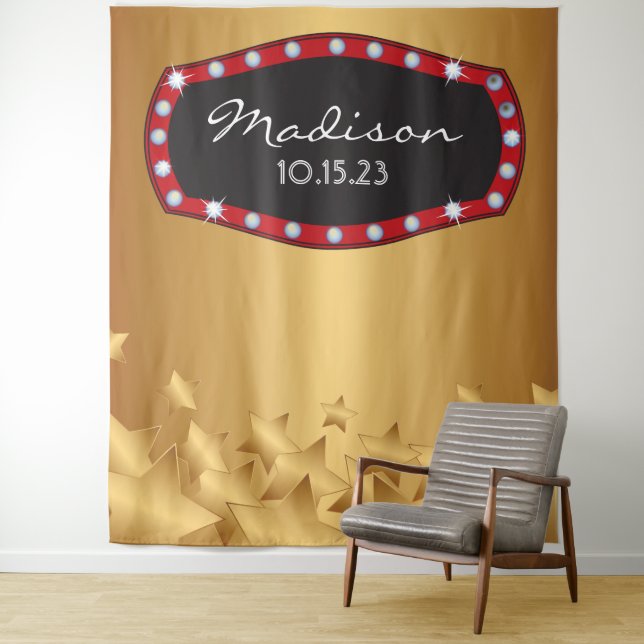 BROADWAY MARQUEE Foto-Op Hintergrund Wandteppich (Beispiel)