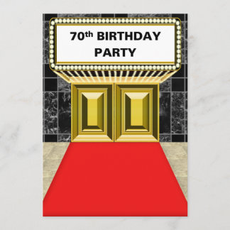 Broadway Marquee Red Carpet 70. Geburtstagsparty Einladung