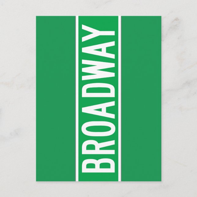 Broadway, New York Street Sign Postkarte (Vorderseite)