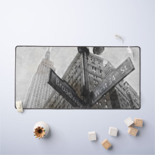 Broadway NYC Desk Mat - Black & White New York Schreibtischunterlage