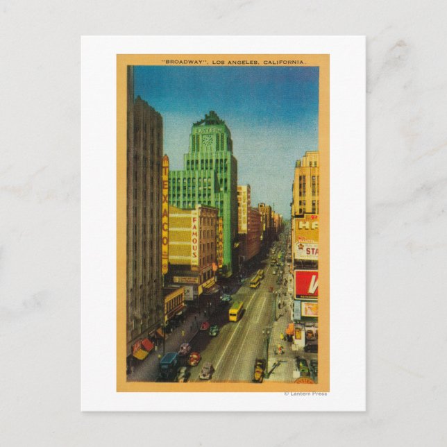 Broadway Street in Los Angeles, CA Postkarte (Vorderseite)