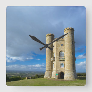 Broadway Tower, nahe Broadway, Worcestershire Quadratische Wanduhr