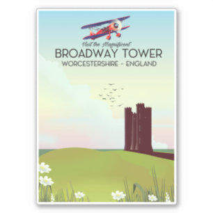Broadway Tower Worcestershire Travel Poster Aufkleber