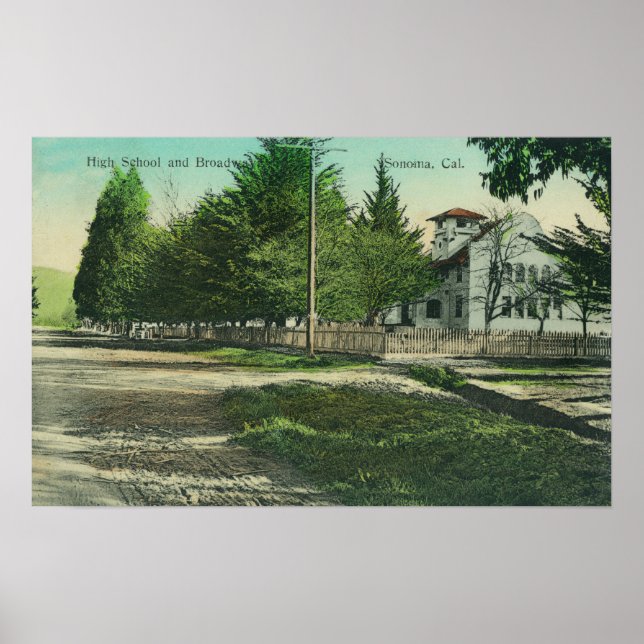 Broadway View of the Exterior of the High School Poster (Vorne)