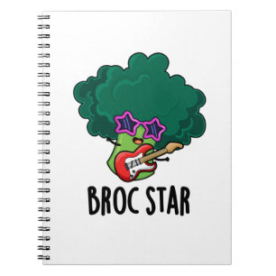 Broc Star Funny Brocolli Rock Star Pun Notizblock