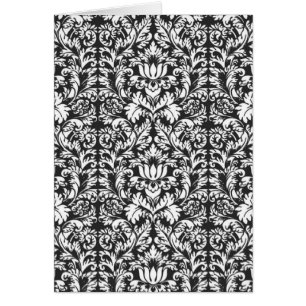 Brocard de dentelle en damas noir et blanc vintage