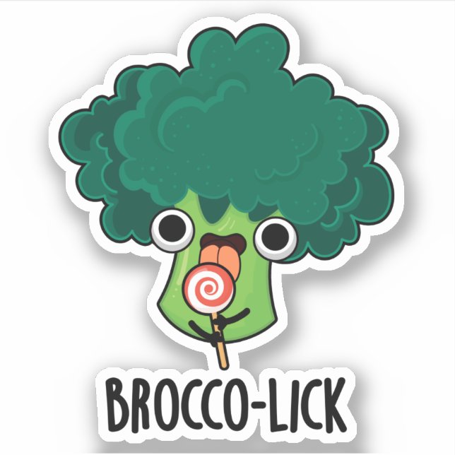 Brocco lick Funny Veggie Broccoli Pun Aufkleber (Vorderseite)
