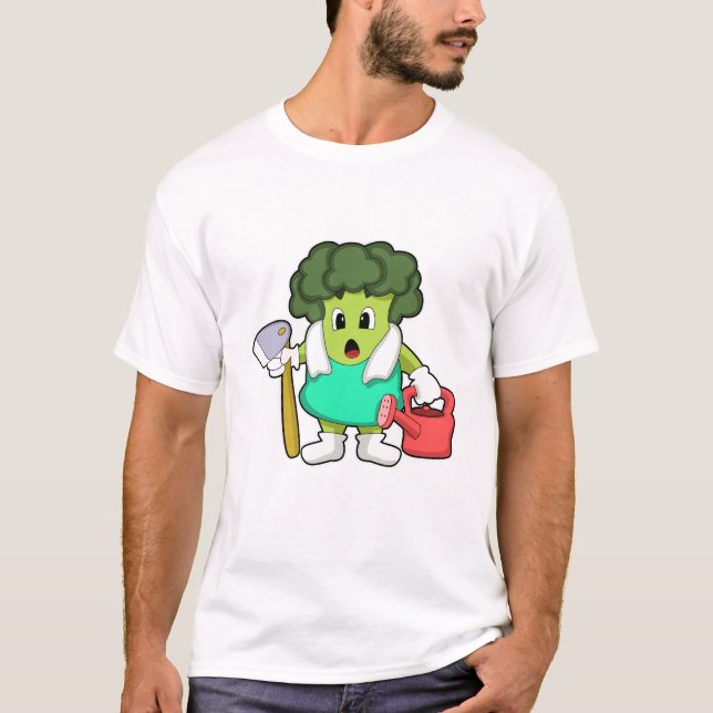 Broccoli als Bauer mit Wasserkocher T-Shirt (Vorderseite)