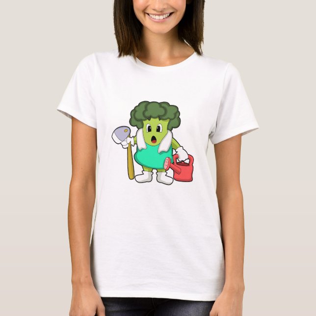 Broccoli als Bauer mit Wasserkocher T-Shirt (Vorderseite)