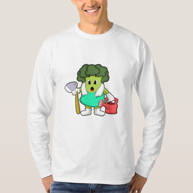 Broccoli als Bauer mit Wasserkocher T-Shirt (Vorderseite)
