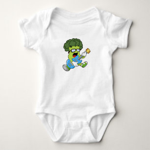 Broccoli als Musiker mit Gitarre Baby Strampler