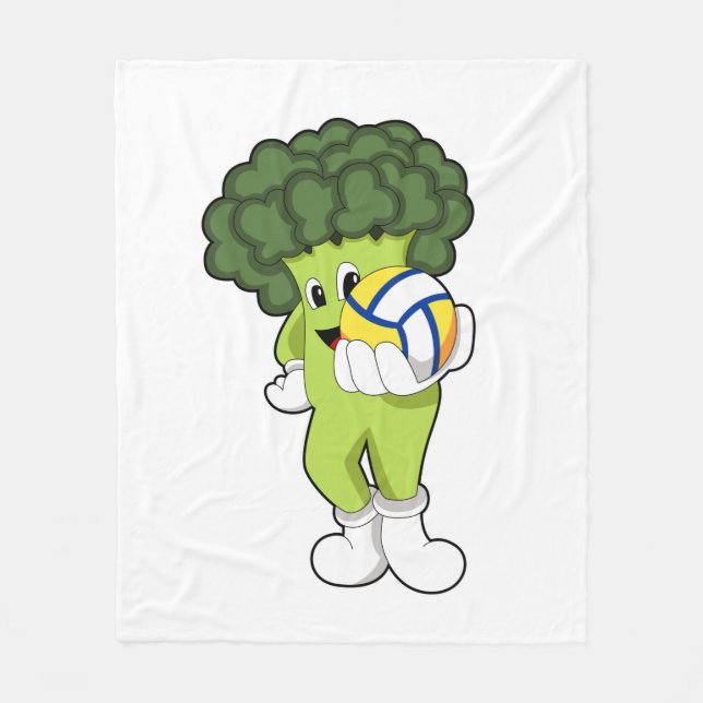 Broccoli at Volleyball Sports Fleecedecke (Vorderseite)