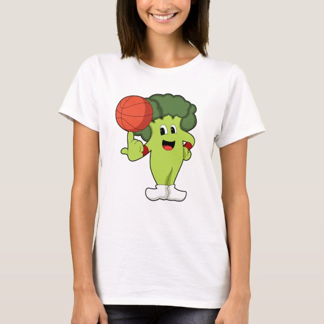 Broccoli beim Basketballsport T-Shirt (Vorderseite)