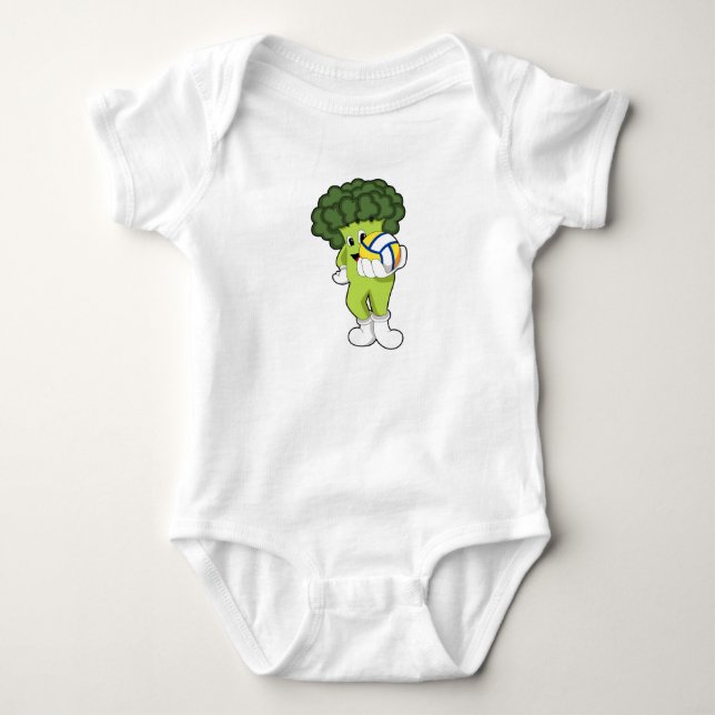 Broccoli beim Volleyball-Sport Baby Strampler (Vorderseite)