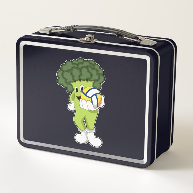 Broccoli beim Volleyball-Sport Metall Brotdose (Vorderseite)