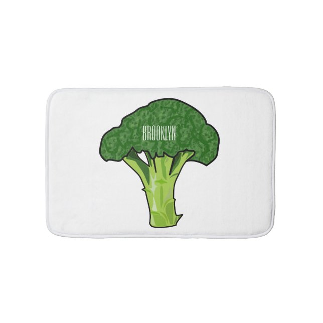 Broccoli Cartoon Illustration Badematte (Vorderseite)