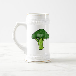 Broccoli Cartoon Illustration Bierglas