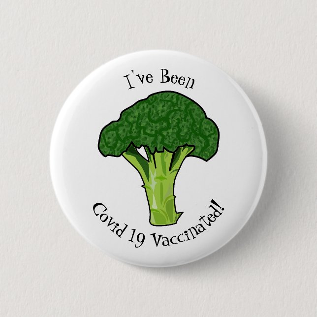 Broccoli Cartoon Illustration Button (Vorderseite)