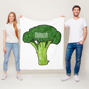 Broccoli Cartoon Illustration Fleecedecke