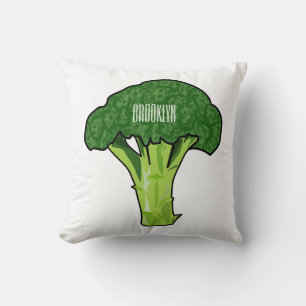 Broccoli Cartoon Illustration Kissen