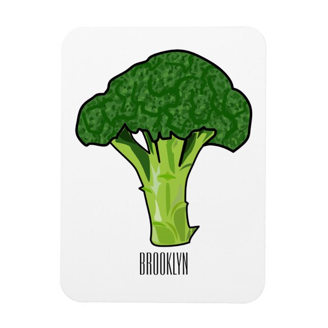 Broccoli Cartoon Illustration Magnet (Vertikal)