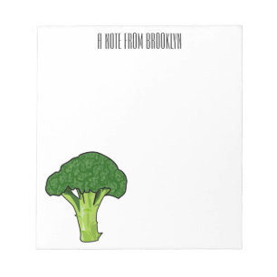 Broccoli Cartoon Illustration Notizblock