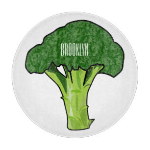 Broccoli Cartoon Illustration Schneidebrett